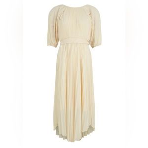 boohoo🔹 Pleated Puff Sleeve Midi Dress | Size 4